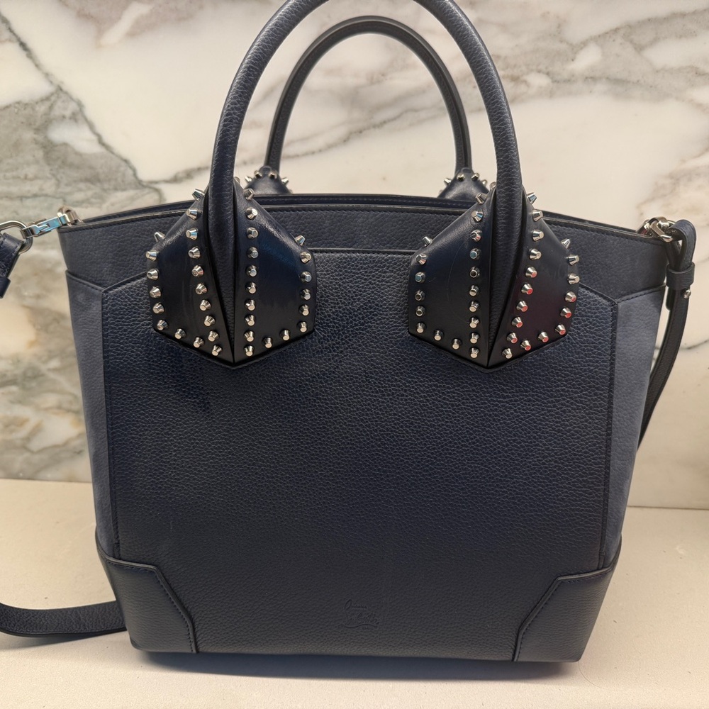 Christian Louboutin large navy Eloise Studded Leather Handbag